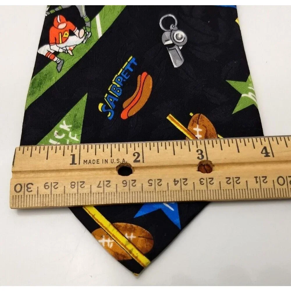 Nicole Miller FRIDAY NIGHT FOOTBALL Neck Tie‎ 100% Silk Vintage 1992 Hand Sewn